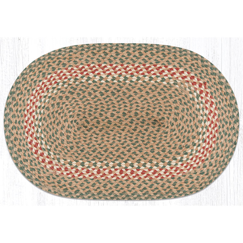 EarthRugs Green/Burgundy Braided Area Rug & Reviews Wayfair